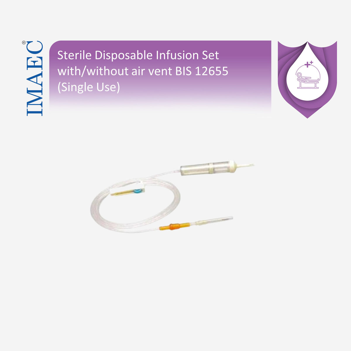 Sterile Disposable Infusion Set with/without air vent BIS 12655 (Single Use)