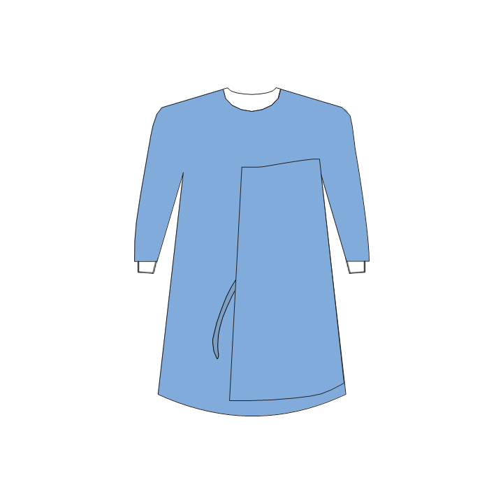 B-Blue Surgical Reinforced - Wraparound Gown with Hand Towel