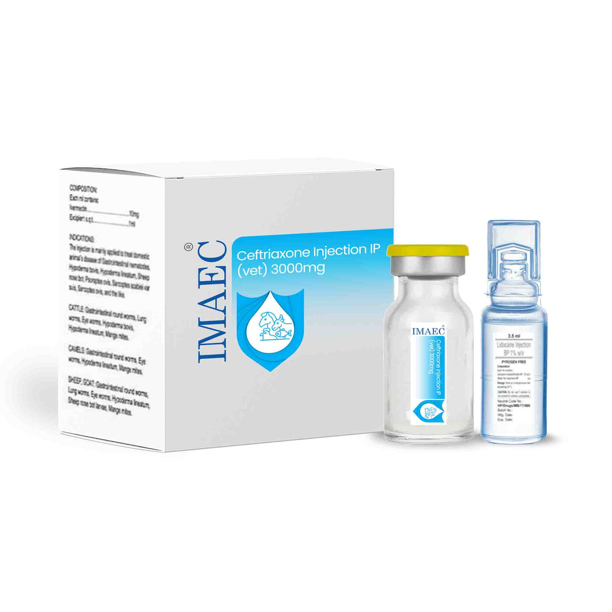 Ceftriaxone Injection IP (vet) 3000mg