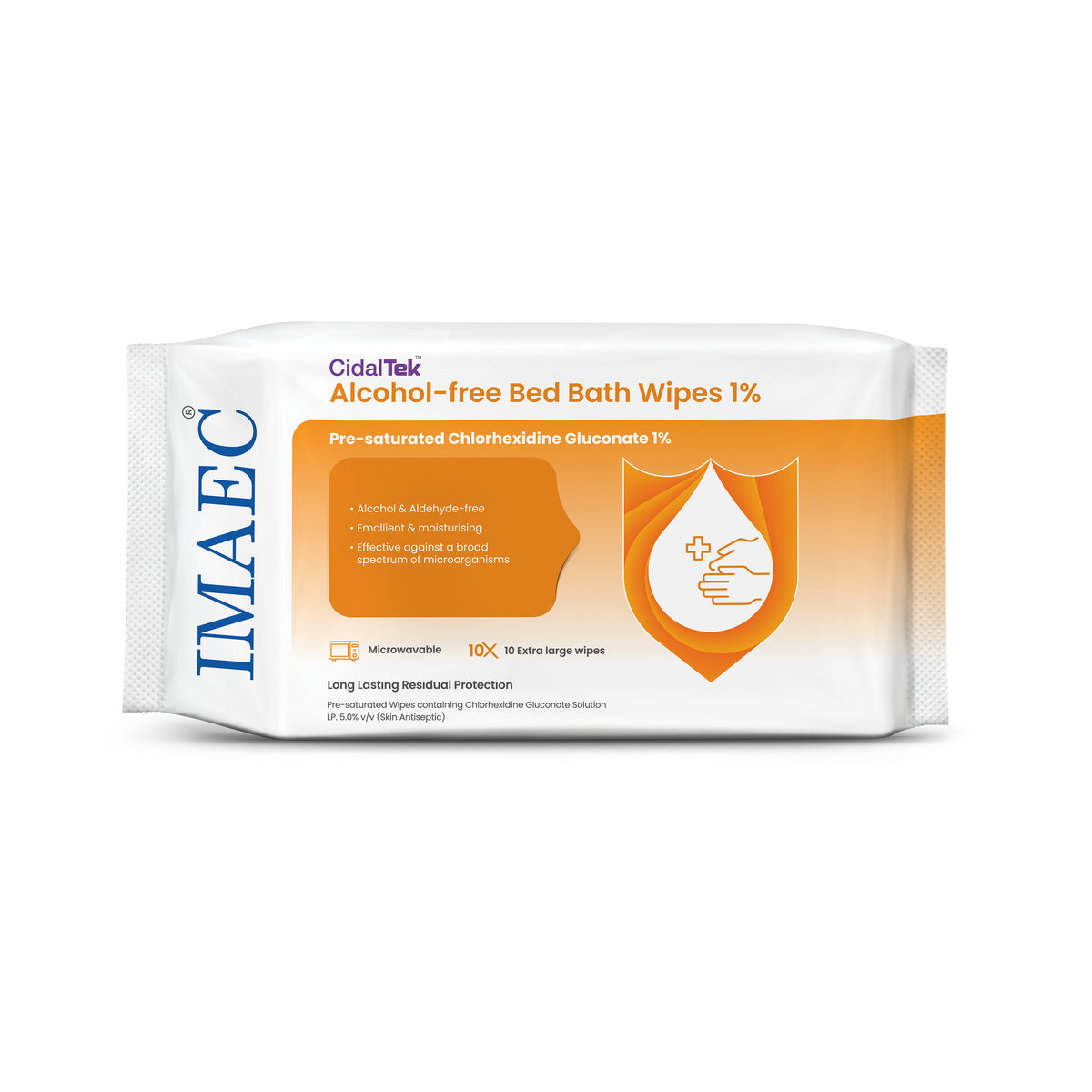 CidalTek Alcohol-free Bed Bath Wipes 1%