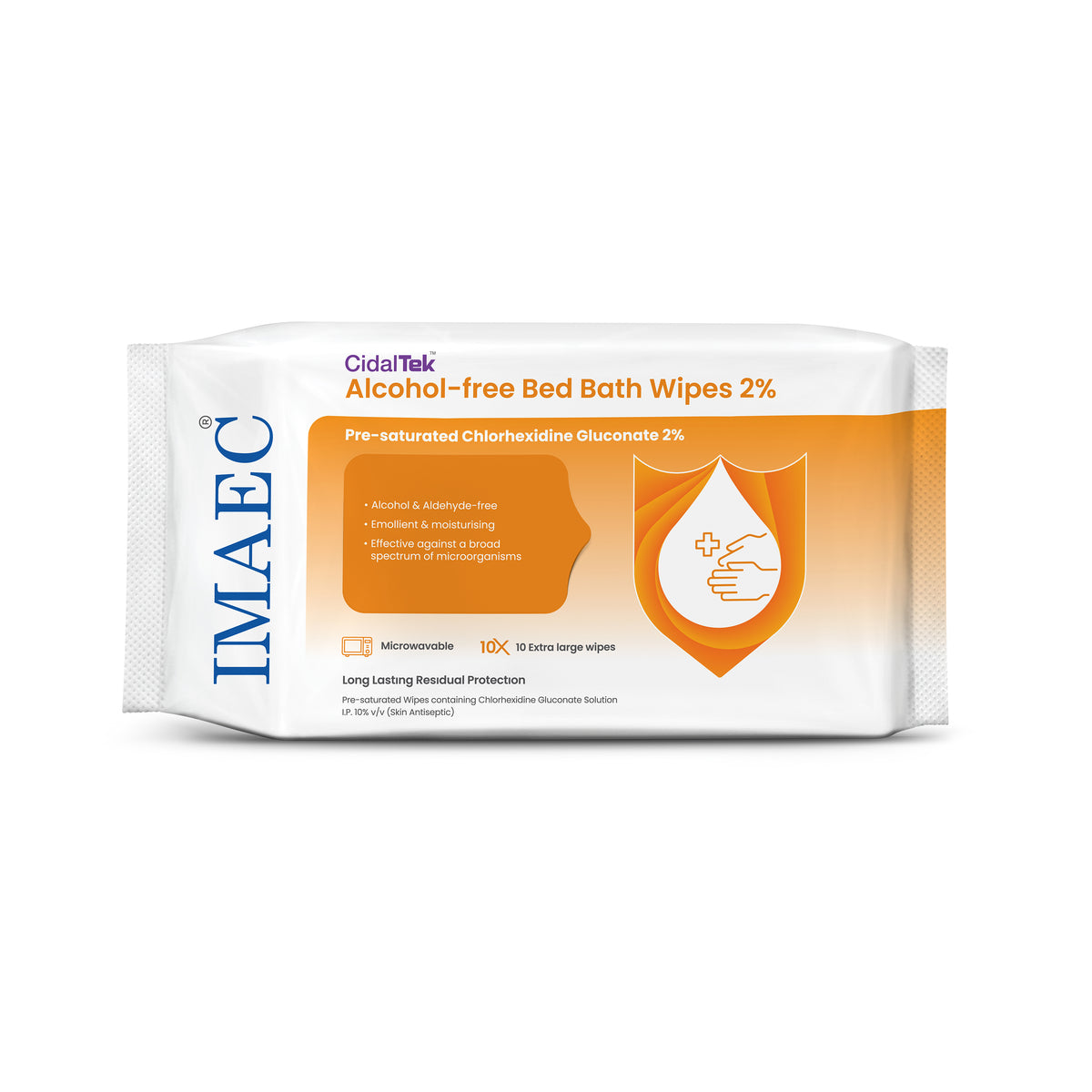 CidalTek Alcohol-free Bed Bath Wipes 2%